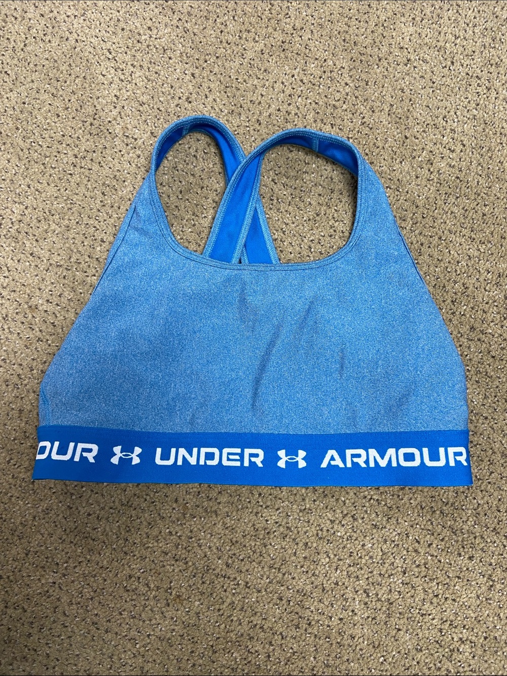 Under Armour Blue Racerback Sports Bra with Logo Band